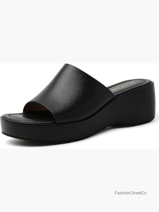 Shoes - Comfortable Slip On Platform Wedge Sandals Summer Beach Dress Heels